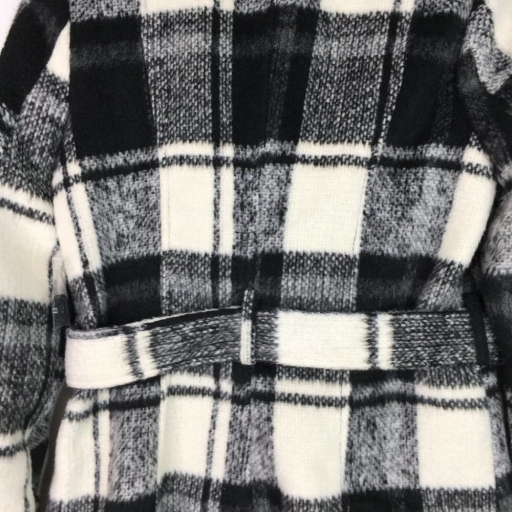 Forever 21 Black and White Plaid Double-Breasted Peacoat - Picture 9 of 10